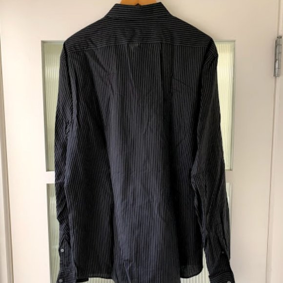 John Varvatos Gray Striped Button Down Shirt XL - Picture 3 of 4